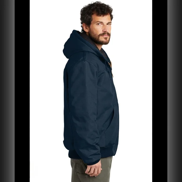 Carhartt "Duck Active Jacket" Quilted Flannel Lined Coat Navy | Men's Size 3XL - Picture 2 of 12